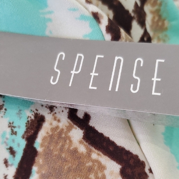 Spense Wide Leg Pants - Snake Print in Aqua and Brown - Picture 7 of 8